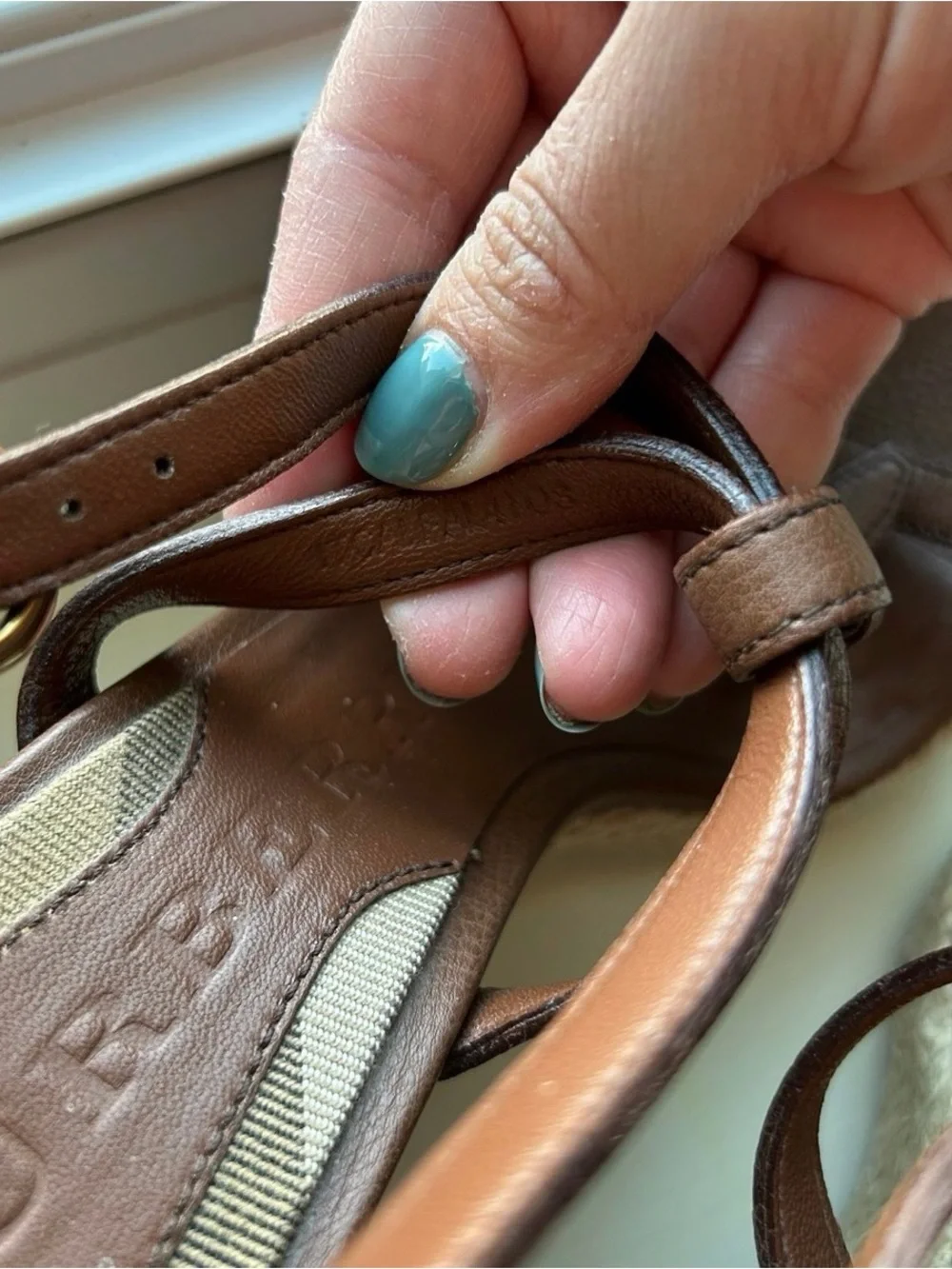 Burberry Brown Leather And Rope Espadrille Wedge Sandals House Check